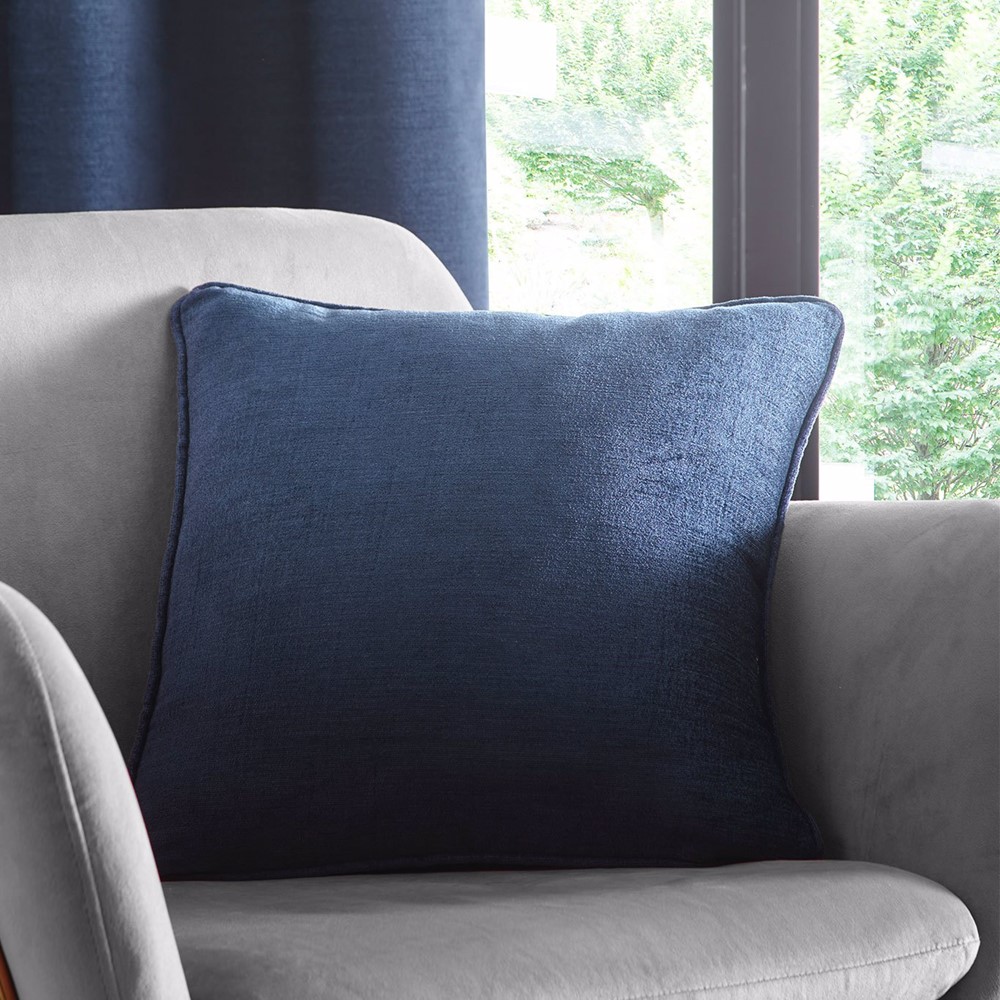 Arezzo Plain Cushion By Clarke And Clarke in Charcoal Grey